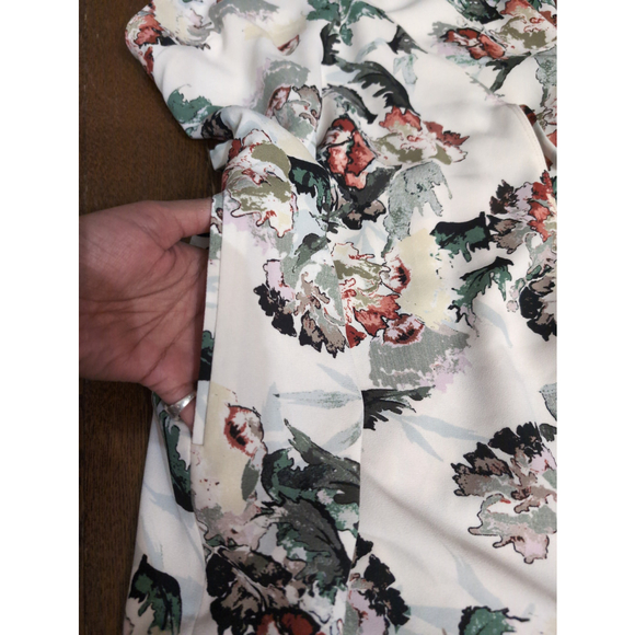 Aritzia Wilfred Watercolor Floral Wrap White Dress Women Sz XS Fairy Cottagecore - Picture 8 of 12